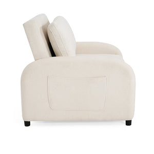 English Elm Christopher Knight Home® - (Old 3-in-1 Convertible Sleeper Sofa Bed with Pillow & Pocket, Compact Loveseat with Pull-Out Bed and Wheels Beige N765P34284849W