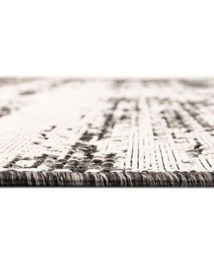 Unique Loom Outdoor Modern Cartago Machine Made Abstract Rug Charcoal, Ivory 9' 0" x 12' 0"