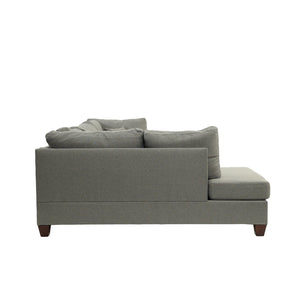 English Elm Reversible Polyfiber Sectional with Cocktail Ottoman Pillow Back Linen Look Sofa Set B016S00003