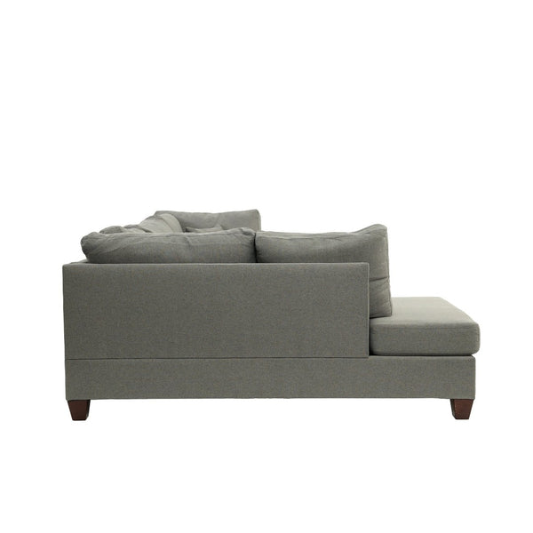 English Elm Reversible Polyfiber Sectional with Cocktail Ottoman Pillow Back Linen Look Sofa Set B016S00003