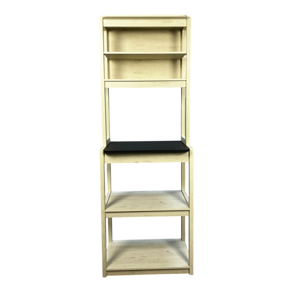 English Elm 23.62" Bakers Rack for Kitchen with 5-Tier Storage, Coffee Bar Station, Microwave Stand, Durable Design White+Black W1412P230430