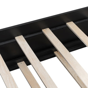English Elm Twin Wood Gaming Daybed with Trundle Built-in Desk Rgb Lighting and Usb Port Black+Red LT000283AAR