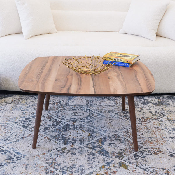 English Elm Ashcroft Furniture - Kalen Walnut Center Table — Solid Wood Modern Square Design, Durable Craftsmanship, Versatile Style B183P281219