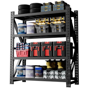 English Elm Heavy Gauge Steel Garage Shelving Unit 4000lb Industrial Storage Rack Four Shelves W2735P457278