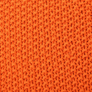 English Elm Christopher Knight Home® - Hollis Handcrafted Knitted Cotton Pouf Cube - 100% Cotton Orange Ottoman, Cozy Accent Seat 20x16 62658.00ORG