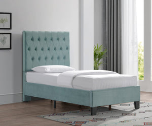 English Elm Wallace & Bay - Blue Twin Upholstered Bed - Stylish Light Blue Design With Solid Wood Frame For Kids' Room Comfort B2709P212279-GIGA