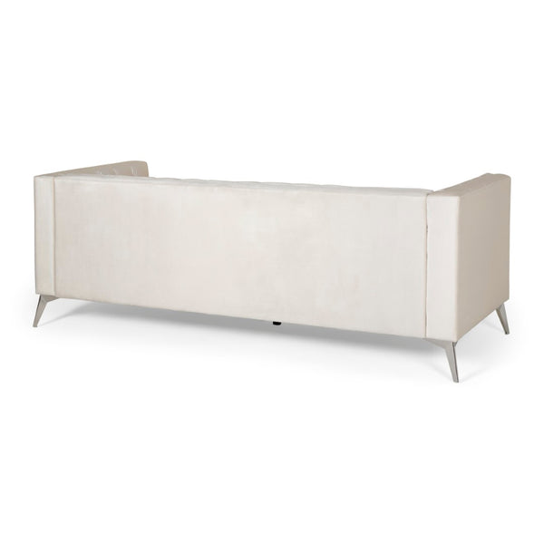 English Elm 3-seater Tufted Upholstered Sofa with Matte Iron Legs for Modern Living Rooms 68263.00A