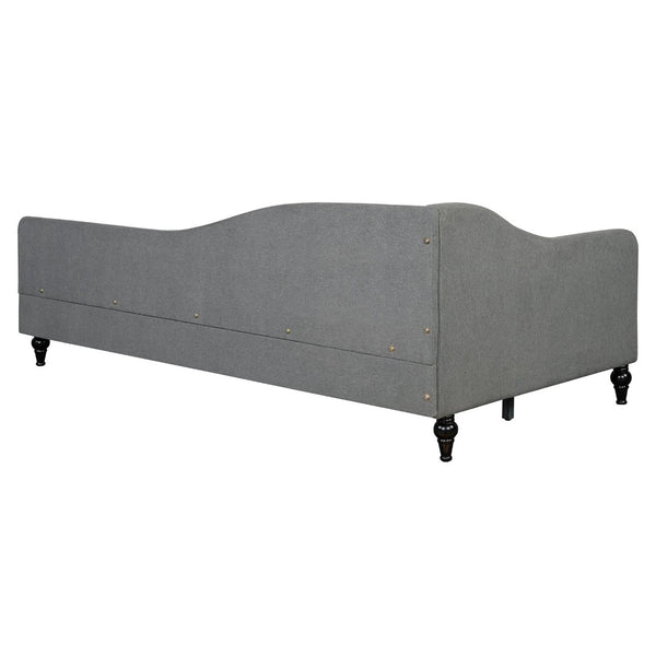 English Elm Twin L-shaped Linen Daybed with Solid Wood Legs for Bedroom or Studio Lounging SF100145AAE-1