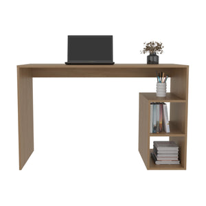 English Elm Computer desk with 3 shelves for home office organization, durable engineered wood, eco-friendly finish Beige 53.15 L x 47.2 W x 3.15 H B097P262378