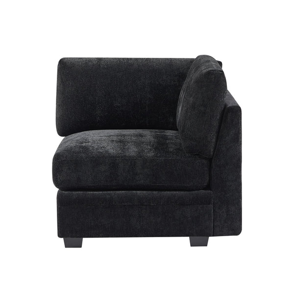 English Elm Christopher Knight Home® - 7-Piece Reversible Modular Corner Sectional In Chic Black Fabric - Versatile Seating For Modern Homes N771P345839_N771P345840_N771P345841_N771P345842H
