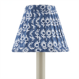 Block Print Navy Pleated Chandelier Shade