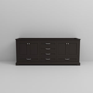 English Elm Espresso Double Bath Vanity – 80" Solid Wood, Soft-Close Drawers, Stylish Storage For Modern Bathrooms B2731P258281