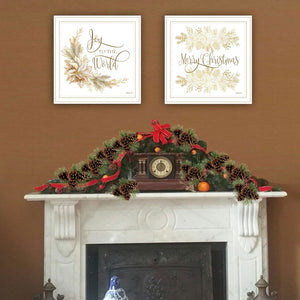 English Elm Trendy Decor 4u Golden Merry Christmas Framed Wall Art Set Farmhouse Holiday B067P256617