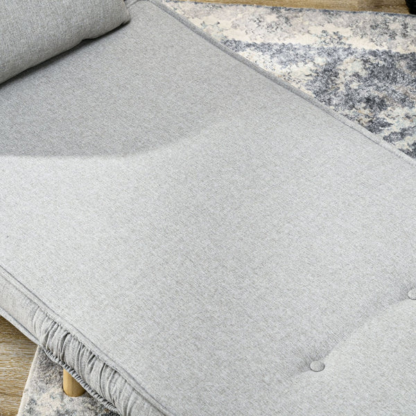 English Elm HOMCOM Convertible Chair Bed with 6-Position Backrest, Linen Feel Sleeper Chair, Space-Saving Bed W2225P217713