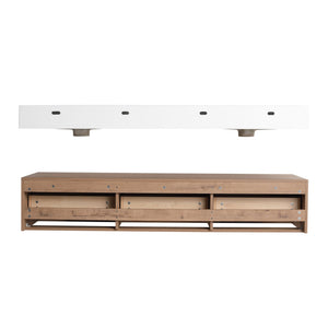 English Elm 60 Inch Wall-Mounted Modern Bathroom Vanity With Dual Resin Sinks, Soft Close Drawers & Chic Design W999S00356