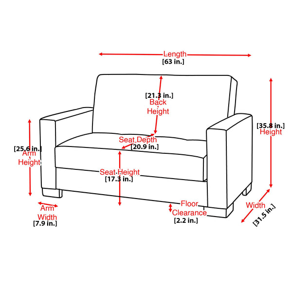 English Elm PrimeNest Ithara convertible upholstered loveseat with storage, sleeper sofa, leatherette comfort and sturdy design Blue,White PU B030P281721