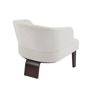 English Elm Christopher Knight Home® - Modern Accent Chair with Curved Round Back and Wooden Legs — Mid-Century Comfort, Compact & Durable Beige N767P266888E