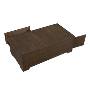 English Elm Modern Mango Veneer End Table with Dovetail Drawer and Open Shelf, Nickel Pull, Contemporary Storage Design Espresso 53.5 L x 29.5 W x 22 H B011P387102