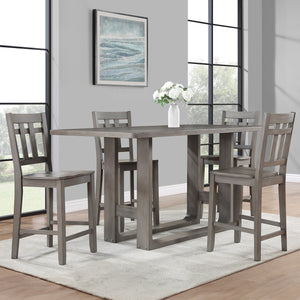 English Elm Steve Silver - Toscana 5-Piece Dark Gray Dining Set with Kiln-Dried Wood, 24" Counter Height Chairs, Scratch-Resistant Pads B081S00206