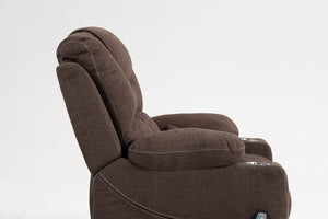 English Elm Lounge Electric Lift Recliner Chair - Oversized Velvet Sofa With 180° Full Recline & Cup Holders W547S00050