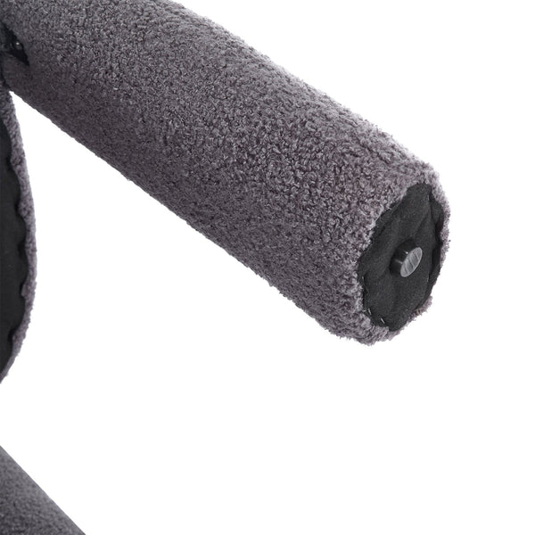 English Elm Contemporary Velvet Upholstered Barrel Accent Chair with Curved Support, Foam Seat, Steel Frame Finish Gray W395P224765