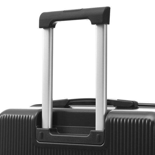 English Elm Luggage 5 Piece Hardside Abs Set with Front Access Carry on and Tsa Spinner Wheels Black N732P391579B