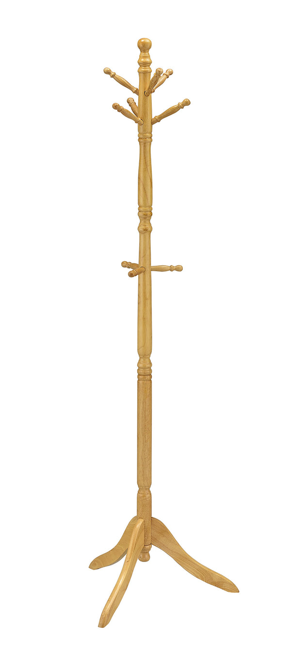 English Elm 71.5" Tall Wooden Standing Coat Rack Swivel with 9 Pegs Durable Laminate Finish for Entryway Storage Natural B072P222470