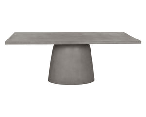 Sunpan Cavallini 79" Contemporary Dining Table - Sleek Light Grey Concrete Design for Indoor & Outdoor Spaces