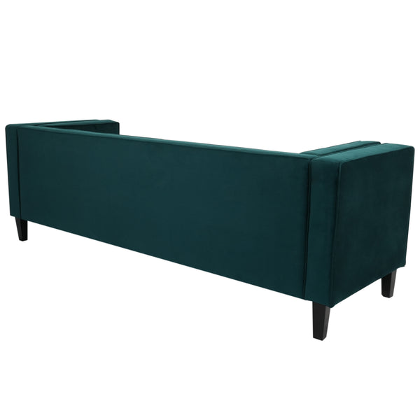 English Elm Christopher Knight Home® - 3-Seater Elegant Tufted Velvet Sofa with Solid Eucalyptus Frame, High-Density Foam Cushions and Dark Wood Legs Frosty Green N765P165496