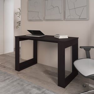 English Elm Computer Desk Albion Black – Engineered Wood Office Table 47.2"W x 23.6"D Spacious Workspace, Stylish Legs, Durable Finish B092P309168