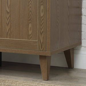 English Elm Modern 60 Inch TV Stand Console for TVs up to 65" — Walnut Finish, No-Tool Assembly, Cable Management B108P208917