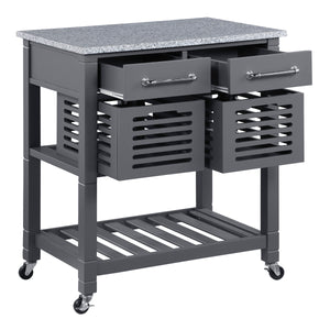 OSP Home Furnishings Stafford Kitchen Cart Grey