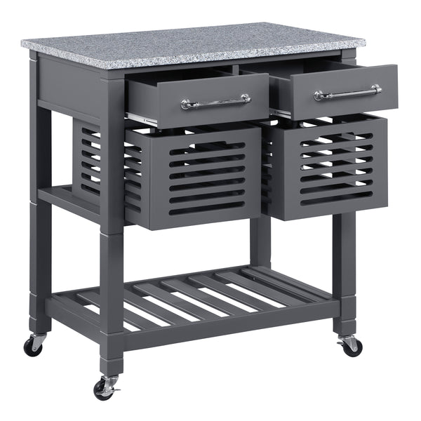 OSP Home Furnishings Stafford Kitchen Cart Grey