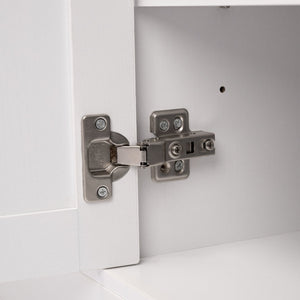 English Elm 63" Fluted Sideboard Buffet Cabinet with Coffee Bar Storage, 4 Doors 3 Drawers, Smooth Silent Slides White W2917P319113