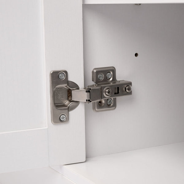 English Elm 63" Fluted Sideboard Buffet Cabinet with Coffee Bar Storage, 4 Doors 3 Drawers, Smooth Silent Slides White W2917P319113