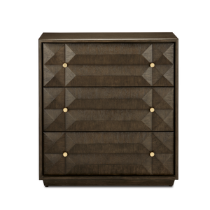 Kendall Dove Gray Chest – Contemporary Oak Design with Polished Brass Accents & Soft-Close Drawers