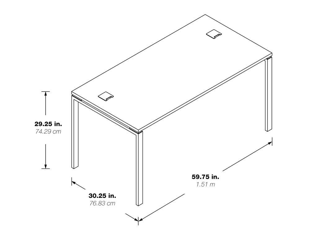 OSP Home Furnishings 60” Writing Desk Black