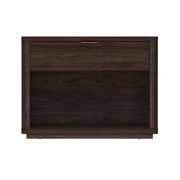 English Elm Evelyn 32" Nightstand In Brown - Modern Mdf Design With Drawer & Open Shelf For Stylish Storage Solutions B365P398524