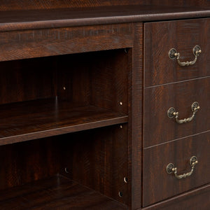 English Elm Retro 60 Inch Media Console with Enclosed Storage Mid Century Modern Living Room W2275P460426