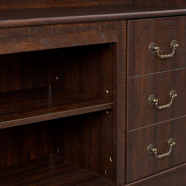 English Elm Retro 60 Inch Media Console with Enclosed Storage Mid Century Modern Living Room W2275P460426