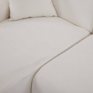 English Elm U_Style Modern Large L-Shape Modular Sectional Sofa with Foam+Pocket Spring Comfort, 3-Seater Lounge Beige WY000416AAA