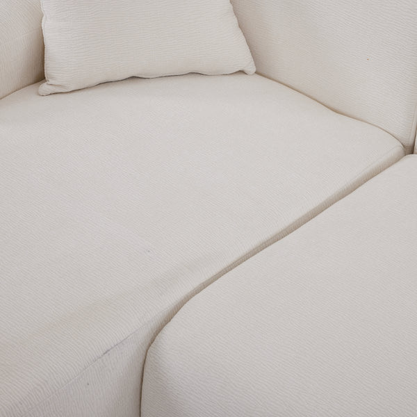 English Elm U_Style Modern Large L-Shape Modular Sectional Sofa with Foam+Pocket Spring Comfort, 3-Seater Lounge Beige WY000416AAA