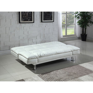 English Elm Kimpton Button Tufted Leatherette Sleeper Sofa with Foldable Backrest for Studio Living B062P441111
