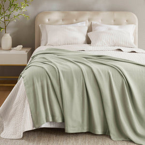 English Elm 1 Premium Twin Blanket Crafted from 100% Certified Egyptian Cotton for Luxurious Softness and Durability Sage Green 15.75 L x 12.6 W x 3.15 H B035P381291