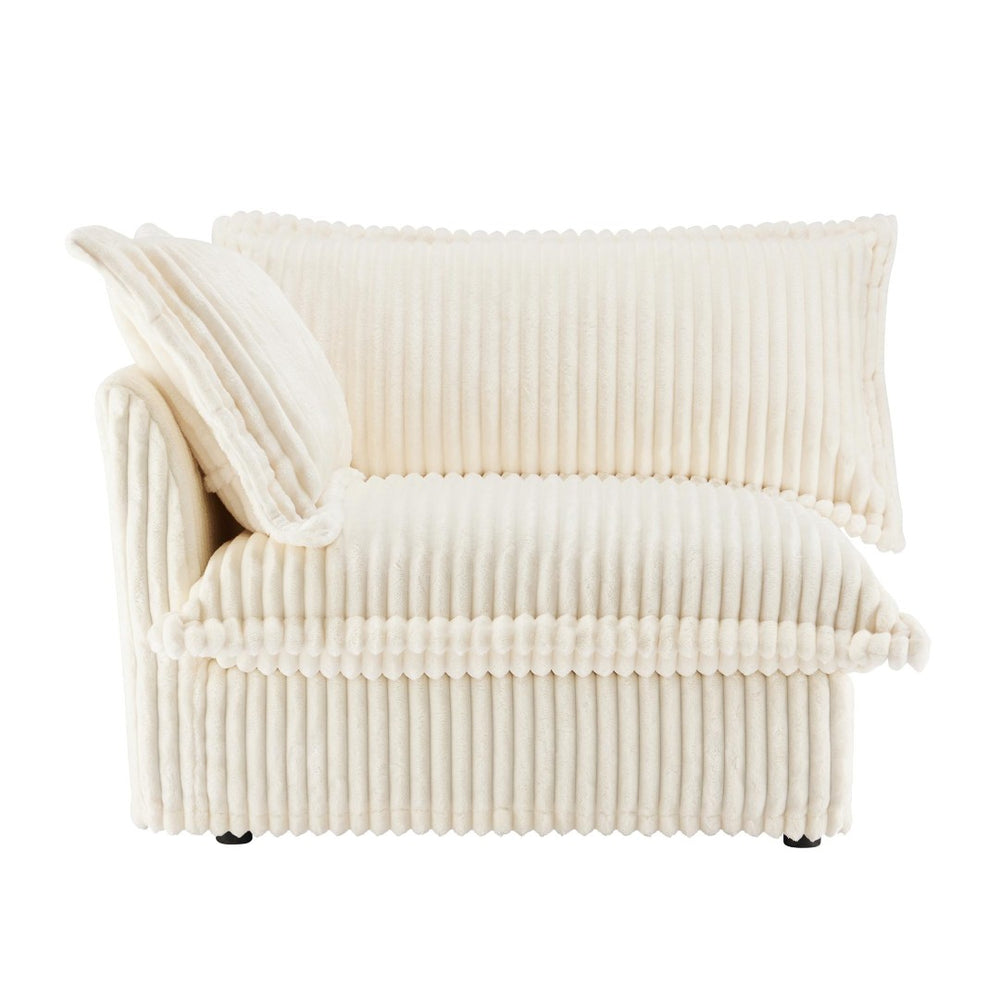 English Elm Koala Corduroy Sectional Sofa Deep Seat High Back Lounger for Family Living Room W3041P240120