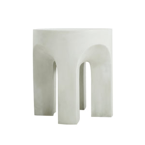 English Elm Christopher Knight Home® - Outdoor Lightweight Concrete MGO Side Table – Versatile 18" Accent Table for Patio, Living Room, Modern Decor Antique White N773P211089W