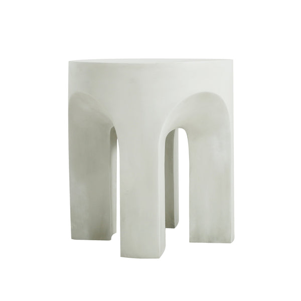 English Elm Christopher Knight Home® - Outdoor Lightweight Concrete MGO Side Table – Versatile 18" Accent Table for Patio, Living Room, Modern Decor Antique White N773P211089W