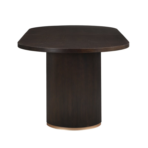 English Elm Christopher Knight Home® - Oval Dining Table Double Pedestal In Rich Espresso - Modern-Rustic Design For Family Gatherings N771P265584O_N771P265585O