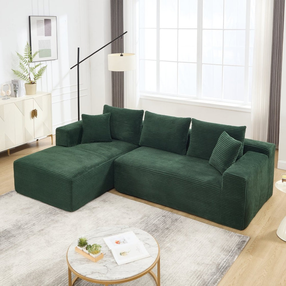 English Elm Modular Cloud Sectional with Oversized Chaise Memory Foam Fill Casual Living Room Sofa W3224S00009