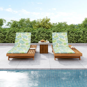 English Elm Christopher Knight Home® - Lounge Chaise Set - Acacia Wood With Water-Resistant Cushions, 4-Position Recline & Stylish Design N770P253442T_N770P253018L